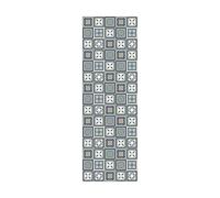 Doge Milano Chemin de cuisine, 100% Made in Italy, Tapis antitache avec impression numérique, Tapis antidérapant et lavable, Modèle géométrique - Asti, 140x52 cm