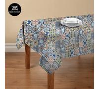 Doge Milano Nappe avec impression numérique, 100% Made in Italy Nappe antidérapante pour salle à manger, lavable et antitache, Modèle Maiolica - Rosalie, 240x140 cm