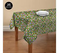 Doge Milano Nappe avec impression numérique, 100% Made in Italy Nappe antidérapante pour salle à manger, lavable et antitache, Modèle Maiolica - Vivai, cm 240x140