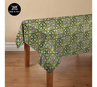 Doge Milano Nappe avec impression numérique, 100% Made in Italy Nappe antidérapante pour salle à manger, lavable et antitache, Modèle Maiolica - Rosalba, cm 140x140