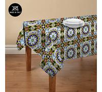 Doge Milano Nappe avec impression numérique, 100% Made in Italy Nappe antidérapante pour salle à manger, lavable et antitache, Modèle Maiolica - Rosalin, cm 180x140