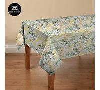 Doge Milano Nappe avec impression numérique, 100% Made in Italy Nappe antidérapante pour salle à manger, lavable et antitache, Modèle Maiolica - Roseau, cm 140x140