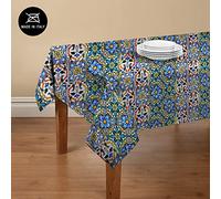 Doge Milano Nappe avec impression numérique, 100% Made in Italy Nappe antidérapante pour salle à manger, lavable et antitache, Modèle Maiolica - Rosalia, cm 240x140