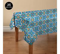 Doge Milano Nappe avec impression numérique, 100% Made in Italy Nappe antidérapante pour salle à manger, lavable et antitache, Modèle Maiolica - Rosamund, cm 140x140