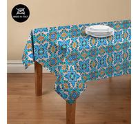 Doge Milano Nappe avec impression numérique, 100% Made in Italy Nappe antidérapante pour salle à manger, lavable et antitache, Modèle Maiolica - Rosamund, cm 180x140