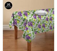 Doge Milano Nappe avec impression numérique, 100% Made in Italy Nappe antidérapante pour salle à manger, lavable et antitache, Modèle Maiolica - Roseline, cm 240x140