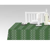 Doge Milano Nappe avec impression numérique, 100% Made in Italy Nappe antidérapante pour salle à manger, lavable et antitache, modèle Noël - RioBranco, cm 140x180