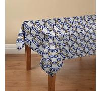 Doge Milano Nappe avec impression numérique, 100% Made in Italy Nappe antidérapante pour salle à manger, lavable et antitache, Modèle Maiolica - Rosaline, cm 140x140