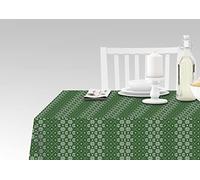 Doge Milano Nappe avec impression numérique, 100% Made in Italy Nappe antidérapante pour salle à manger, lavable et antitache, modèle Noël - RioBranco, cm 140x140