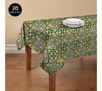 Doge Milano Nappe avec impression numérique, 100% Made in Italy Nappe antidérapante pour salle à manger, lavable et antitache, Modèle Maiolica - Vivai, cm 180x140