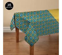 Doge Milano Nappe avec impression numérique, 100% Made in Italy Nappe antidérapante pour salle à manger, lavable et antitache, Modèle Maiolica - Rosalind, cm 140x140