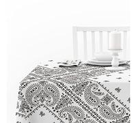 Doge Milano Nappe avec impression numérique, 100% Made in Italy Nappe antidérapante pour salle à manger, lavable et antitache, Modèle Bandana - Bianco, cm 140x140