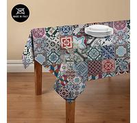 Doge Milano Nappe avec impression numérique, 100% Made in Italy Nappe antidérapante pour salle à manger, lavable et antitache, Modèle Maiolica - Reannon, cm 240x140