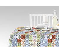 Doge Milano Nappe avec impression numérique, 100% Made in Italy Nappe antidérapante pour salle à manger, lavable et antitache, Modèle Maiolica - ReaPoint, cm 140x140
