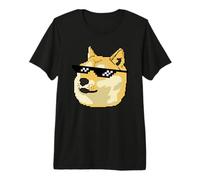 Doge Pixel Shiba Inu Deal with It Lunettes Meme Art T-Shirt Haut de Gamme