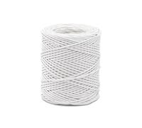 Doge Rouleau 50 m Cordon Fil de Fer recouvert de Papier Blanc, diam. 2 mm, cordelette armée poésie Bricolage Jardinage