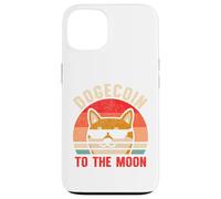 Dogecoin vers La Lune Rétro Crypto Trader Chien Shiba HODL Coque pour iPhone 13