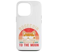 Dogecoin vers La Lune Rétro Crypto Trader Chien Shiba HODL Coque pour iPhone 13 Pro