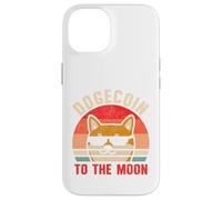 Dogecoin vers La Lune Rétro Crypto Trader Chien Shiba HODL Coque pour iPhone 14