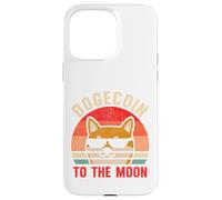 Dogecoin vers La Lune Rétro Crypto Trader Chien Shiba HODL Coque pour iPhone 15 Pro Max