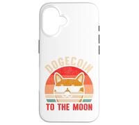 Dogecoin vers La Lune Rétro Crypto Trader Chien Shiba HODL Coque pour iPhone 16