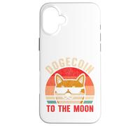 Dogecoin vers La Lune Rétro Crypto Trader Chien Shiba HODL Coque pour iPhone 16 Plus