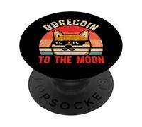 Dogecoin vers La Lune Rétro Crypto Trader Chien Shiba HODL PopSockets PopGrip Adhésif