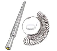 DoGeek Mesure Taille Bague,Ring Sizer Anneaux Pour Mesurer Taille Doigts Pour Bagues Tailles A-Z Métal/Acier/Plastique (Métal)