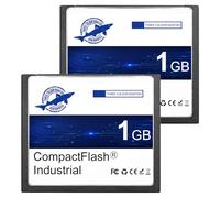 Dogfish Carte Mémoire Compact Flash 1Go 2 Pack CF Card Type I Haute Performance FAT16 pour Équipements Industriels et Appareils Photo Numériques Anciens