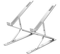 Dogfish laptopstand,Support pour Ordinateur Portable,Support pour Ordinateur Portable Pliable et réglable en Hauteur,Alliage d'aluminium Support d'ordinateur argenté avec Poche de Rangement