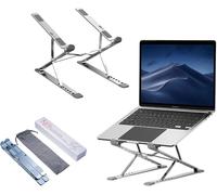 Dogfish Support Ordinateur Portable, Support Pc Portable À 7+9 Niveaux Réglables, Laptop Stand En Silicone Antidérapant & Alliage D'Aluminium, Compatible Avec Macbook Air Pro, Dell, Hp, 10-17.3