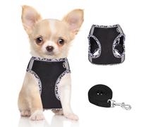 DoggieKit Harnais pour Chiens de Petite Taille et de Taille Moyenne, Harnais et Laisse pour Chiots, Harnais en Maille réfléchissante et Respirante, Gilet Doux et rembourré pour Chiens