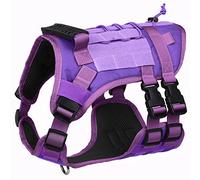 DoggieKit Harnais Tactique pour Chiens de Petite, Moyenne et Grande Taille, sans Traction, Harnais Militaire avec poignée, Gilet pour Chien de Service avec Panneaux Molle et Boucle (Violet, S)