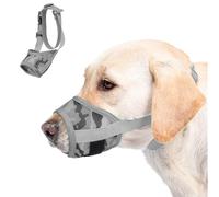 DoggieKit Muselière pour chien avec collier élastique anti-fuite, masque en maille respirante douce et respirante pour empêcher les aboiements et la mastication, muselière réglable pour chiens de