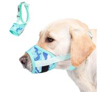 DoggieKit Muselière pour chien avec collier élastique anti-fuite, masque en maille respirante douce et respirante pour empêcher les aboiements et la mastication, muselière réglable pour chiens de