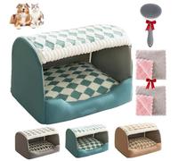 Doggocomfy Cozy Dog House,Cozy Dog House Bed,Foldable Warm Dog Bed with Cover Cave,Dog Beds for Small Large Dogs Cats (Green, XL)