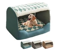 Doggocomfy Cozy Dog House, Cozy Indoor Dog House, with Removable Cushion (Green,Medium)