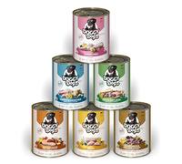 DOGGY Dog Paté Mix 2, 6 x 800 g, Nourriture Humide pour Chien, dans Un Paquet d'essai, Nourriture pour Chien sans céréales, avec Huile de Saumon et Moule aux orles Vertes, Aliment Complet à Haute