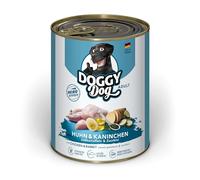 DOGGY Dog Paté Poulet & Lapin, 6 x 800 g, Nourriture Humide pour Chien, sans céréales, avec Huile de Saumon et Moule aux orles Vertes, Aliment Complet avec patate Douce et courgettes, fabriqué en