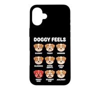 Doggy Feels Chart, Expressions des émotions des Chiots Coque pour iPhone 16 Plus