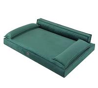 DOGGY Lit pour chien, avec coussin inclinable, panier pour animaux de compagnie, canapé pour animaux de compagnie, matelas doux, vert, 99 x 66 cm