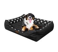 DOGGY Lit pour Chien, Coussin pour Petit, Panier Facile à Nettoyer, Bords Surélevés, M, 84 x 65 cm, Noir
