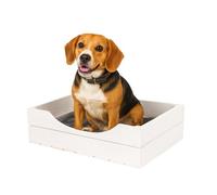Doggy Panier pour chien en bois résineux, panier pour chien, en 4 tailles, 50-100 cm de long, épaisseur du bois 10 mm (blanc, 50 cm x 40 cm x 15 cm)