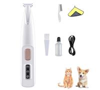 Doggykings Tondeuse électrique 3 en 1 pour chien et chat, rechargeable et étanche, avec lumière LED, faible bruit, pour chiens et chats (blanc)
