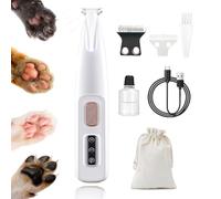 Doggykings Tondeuse électrique 3 en 1 rechargeable étanche avec lumière LED, faible bruit pour couper les poils du chien autour des pattes, des yeux, des oreilles, du visage, de la croupe (blanc)