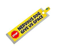 dogkit Nervous Dog Give Us Space Sleeve pour chiens nerveux réactifs, réfléchissant, imperméable, double face à enfiler pour la laisse (bleu, panneau d'apprentissage) (bleu, panneau d'arrêt)