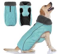 Doglay Manteau d'hiver pour chien avec col en fourrure épaisse, doublure en polaire réfléchissante, imperméable, réglable par temps froid, gilet doux pour chiens de petite, moyenne et grande taille