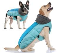 Doglay Manteau d'hiver pour chien avec col en fourrure épaisse, doublure en polaire réfléchissante, imperméable, réglable par temps froid, gilet doux pour chiens de petite, moyenne et grande taille