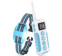 DOGLinsen Collier de Dressage pour Chien sans Choc, Portée de 1000m, 4 Modes (Lumière, Son, Vibration, Son+Vibration) - Adapté aux Chiens de Toutes Tailles (Bleu)