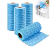 dogmoon Lot de 4 rouleaux de lingettes J Cloth, réutilisables, en tissu non tissé, multi-usages, pour salon, cuisine, table à manger (bleu)